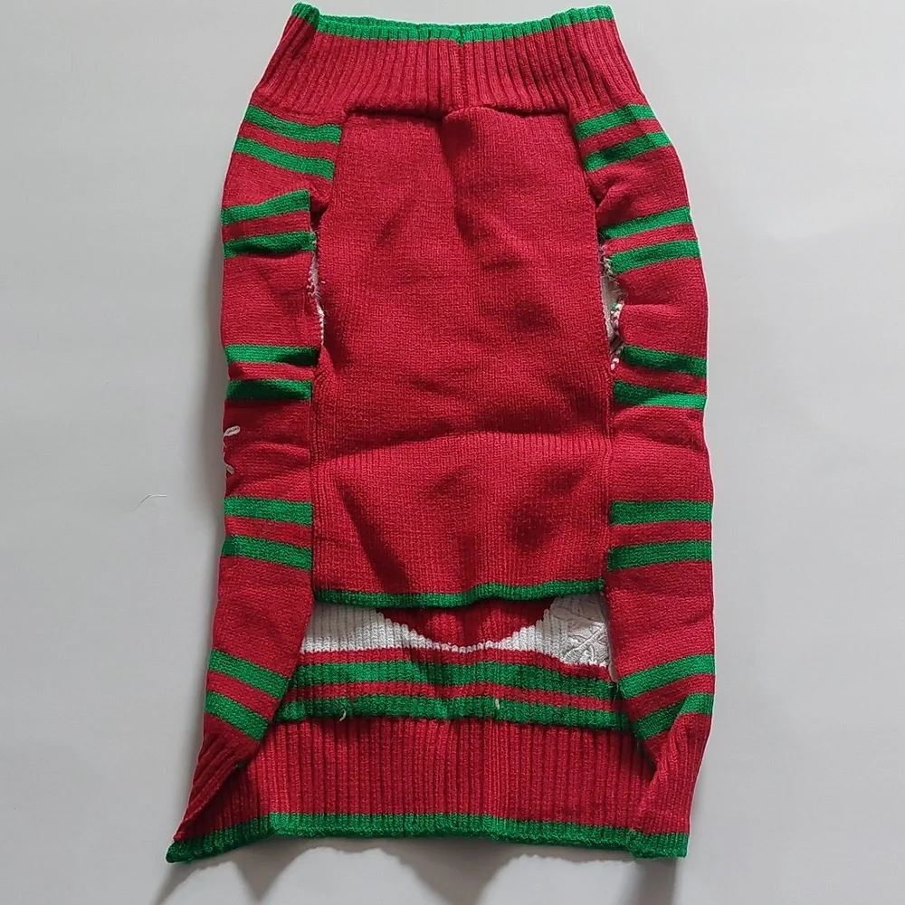 Dog christmas sweater snowman‎ red size L